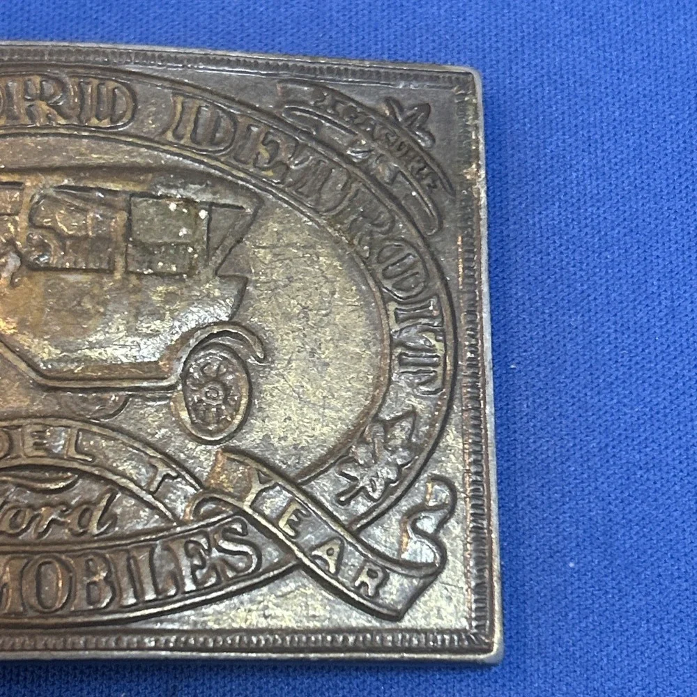 Vintage Henry Ford Detroit Automobiles‎ Model T Metal Belt Buckle Brass